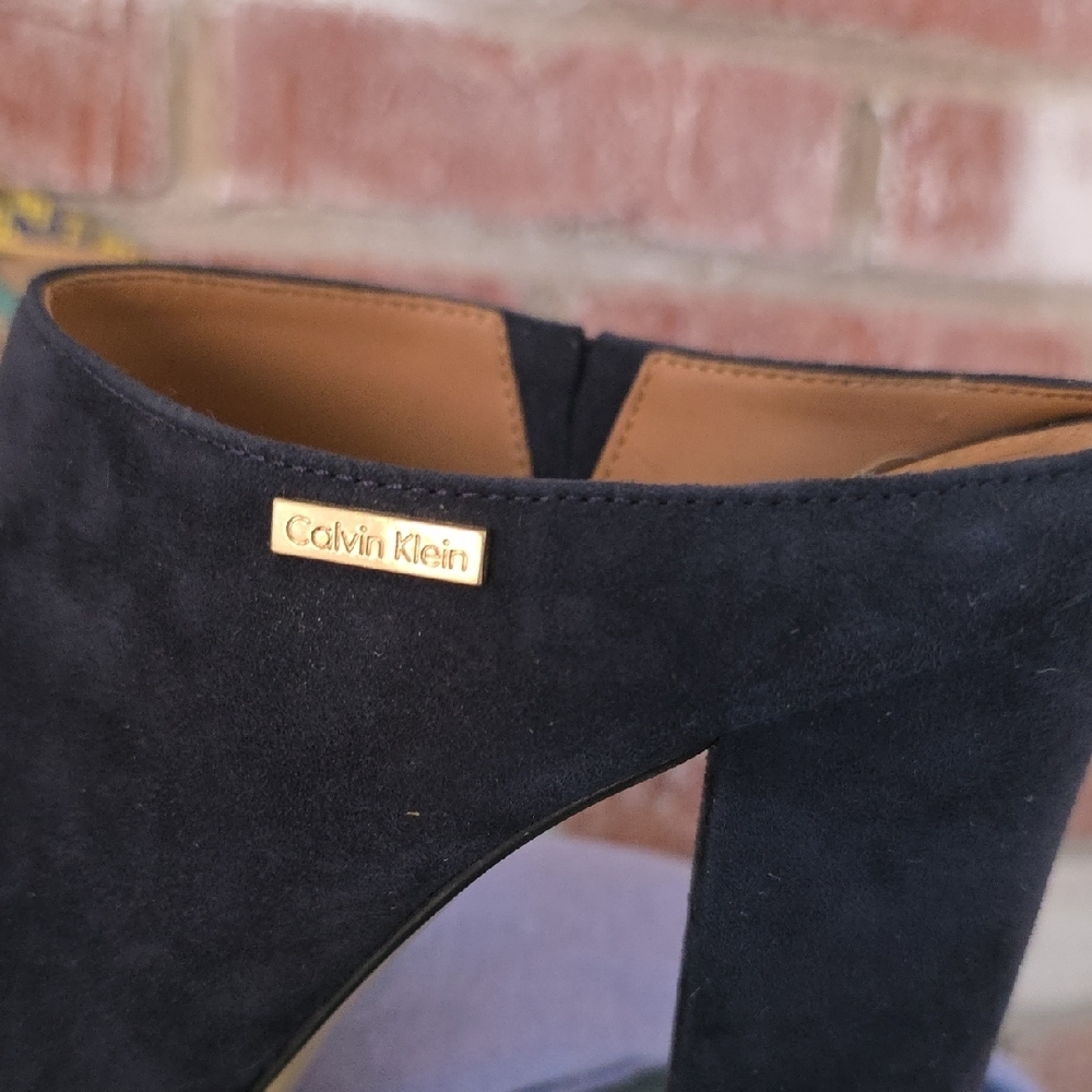 Calvin Klein Collection Navy Suede BEITRIS Mules - Picture 14 of 14